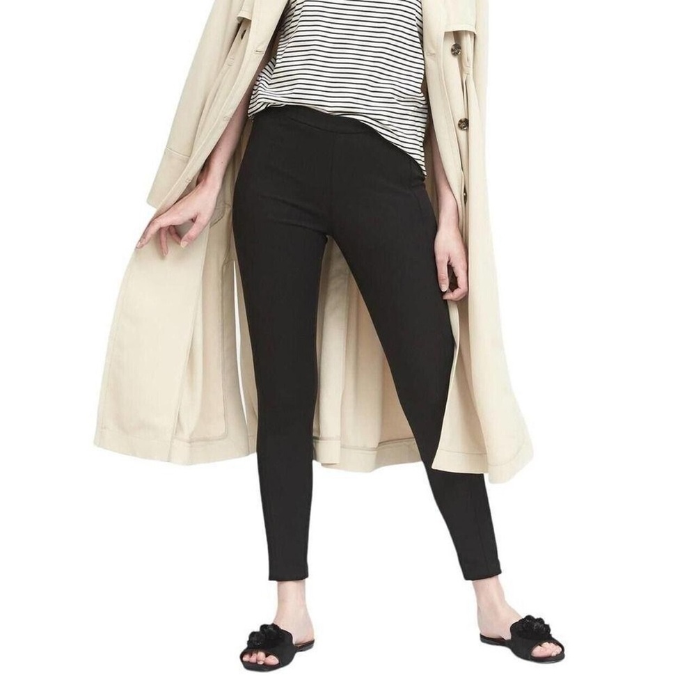 Banana Republic Devon Black Side Zip Closure Stretch Ankle Pant NWT